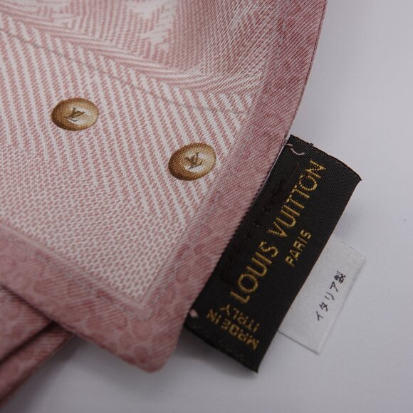 Louis Vuitton Silk Monogram Denim Bandeau Rose Clair - Picture 3 of 6